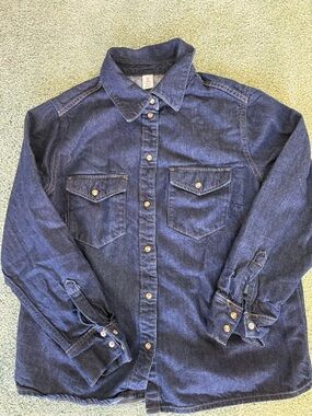 H&M Indigo Denim Button-Front Shirt